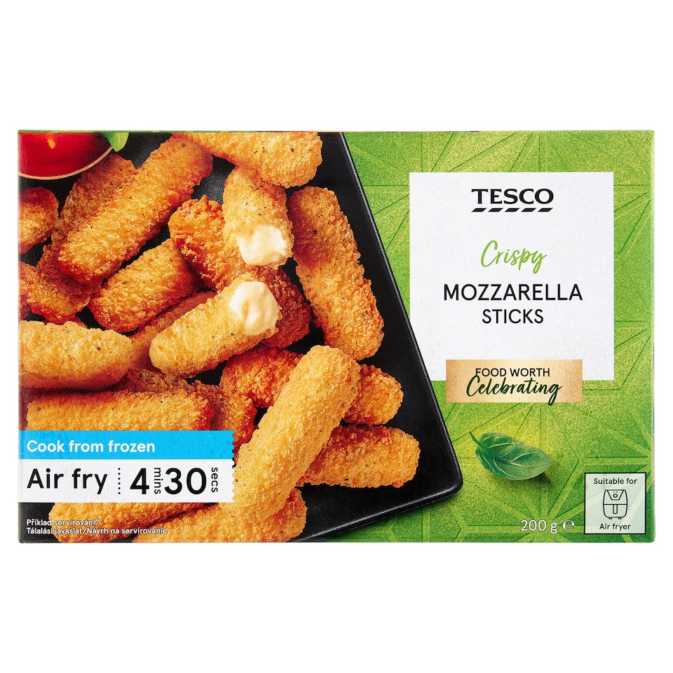 Tesco Obaľovaný predsmažený syrový výrobok s mozzarellou 200 g