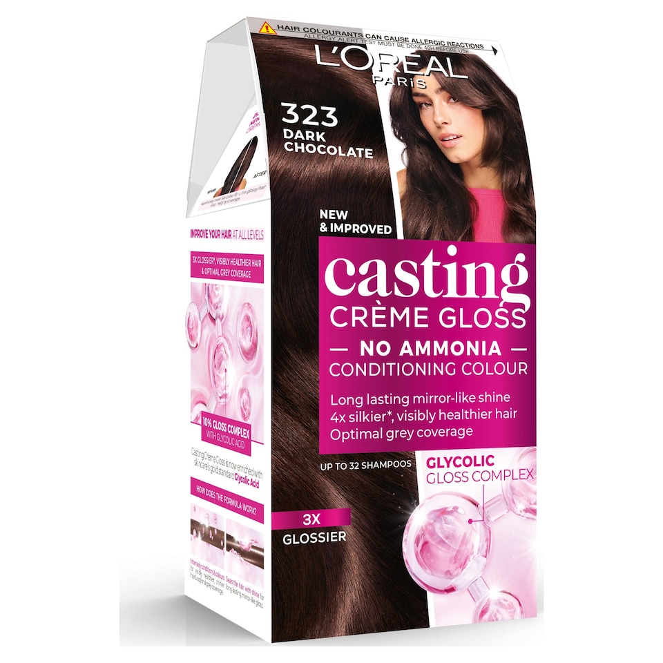 image 1 of L'Oreal Paris Casting Creme Gloss 323 Dark Chocolate Brown Semi-Permanent Hair Dye