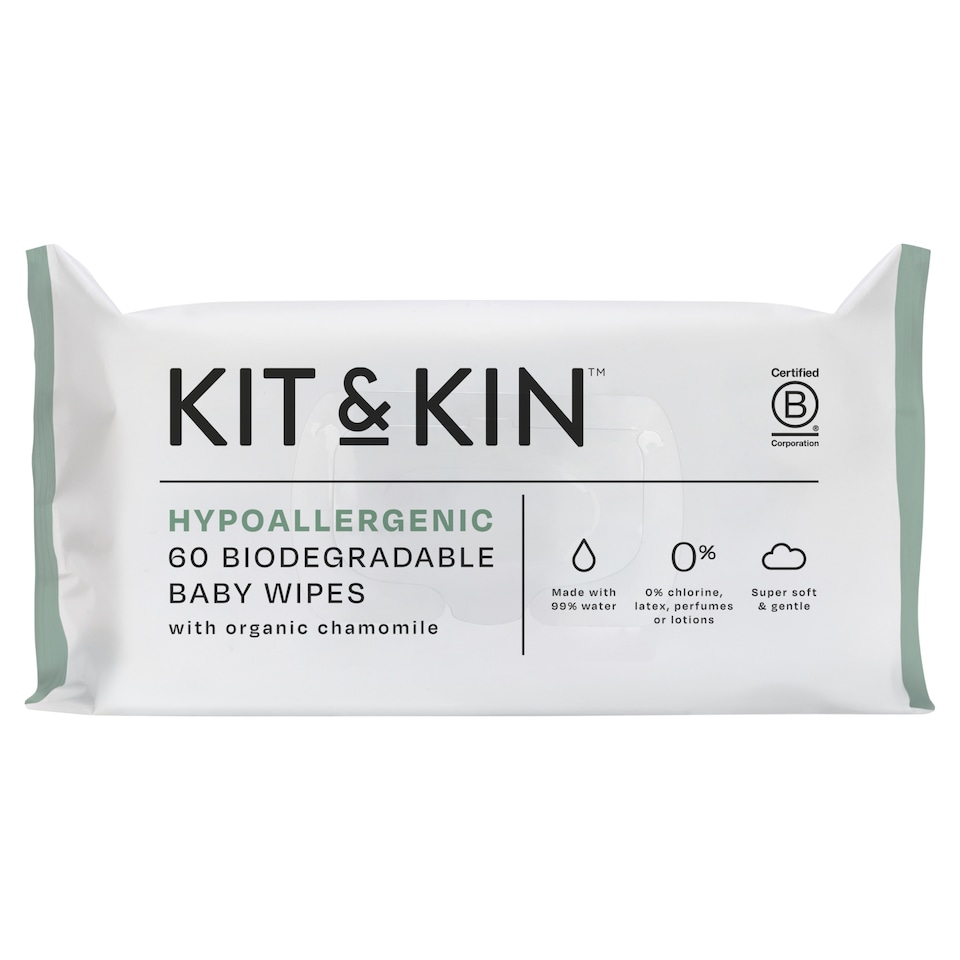 image 1 of Kit And Kin Baby Wipes 60Pk Hypo Allergenic