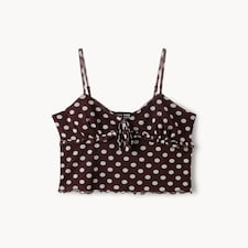 OH ME OH MY Mesh Polka Dot Vest in Chocolate