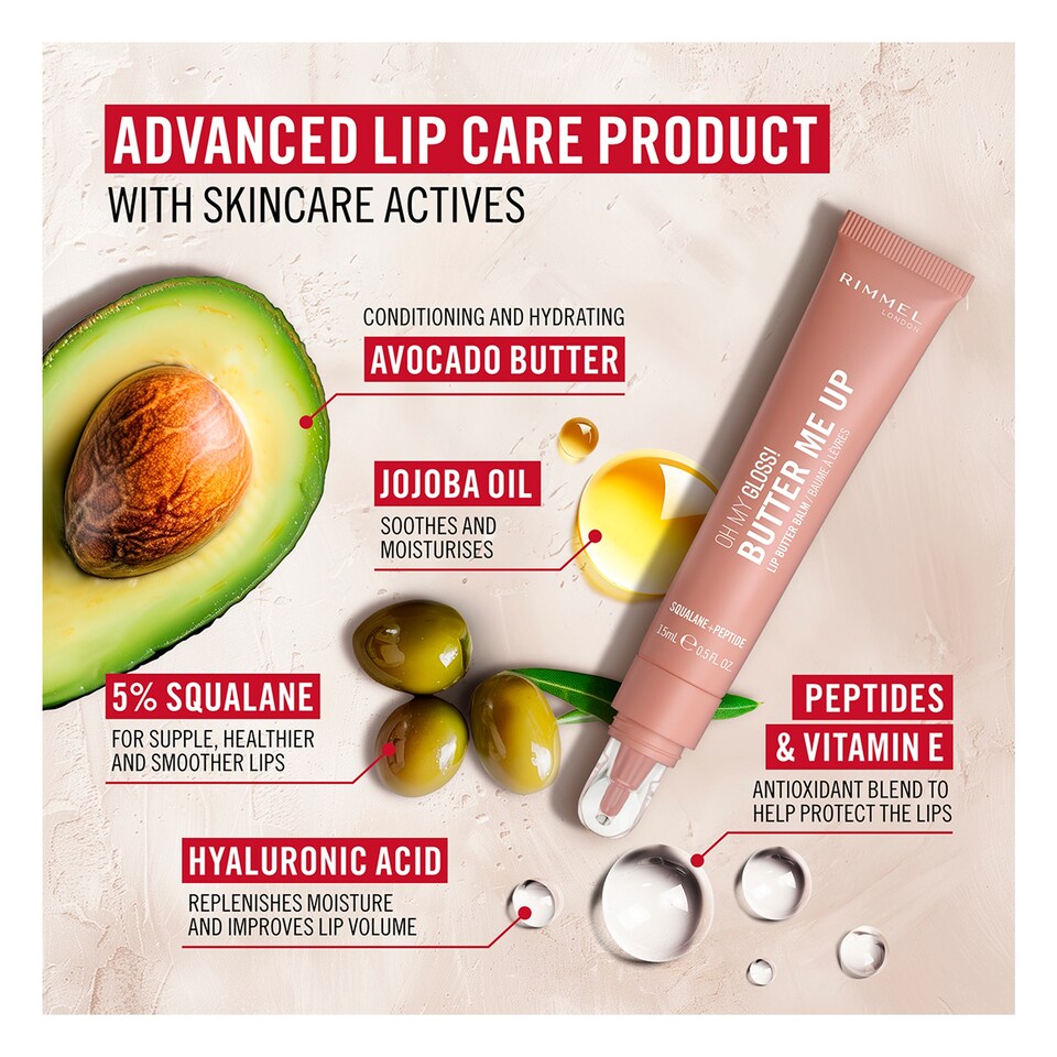 image 1 of Rimmel Oh My Gloss! Butter Me Up Lip Butter Balm 000 Vanilla Frost 15ml