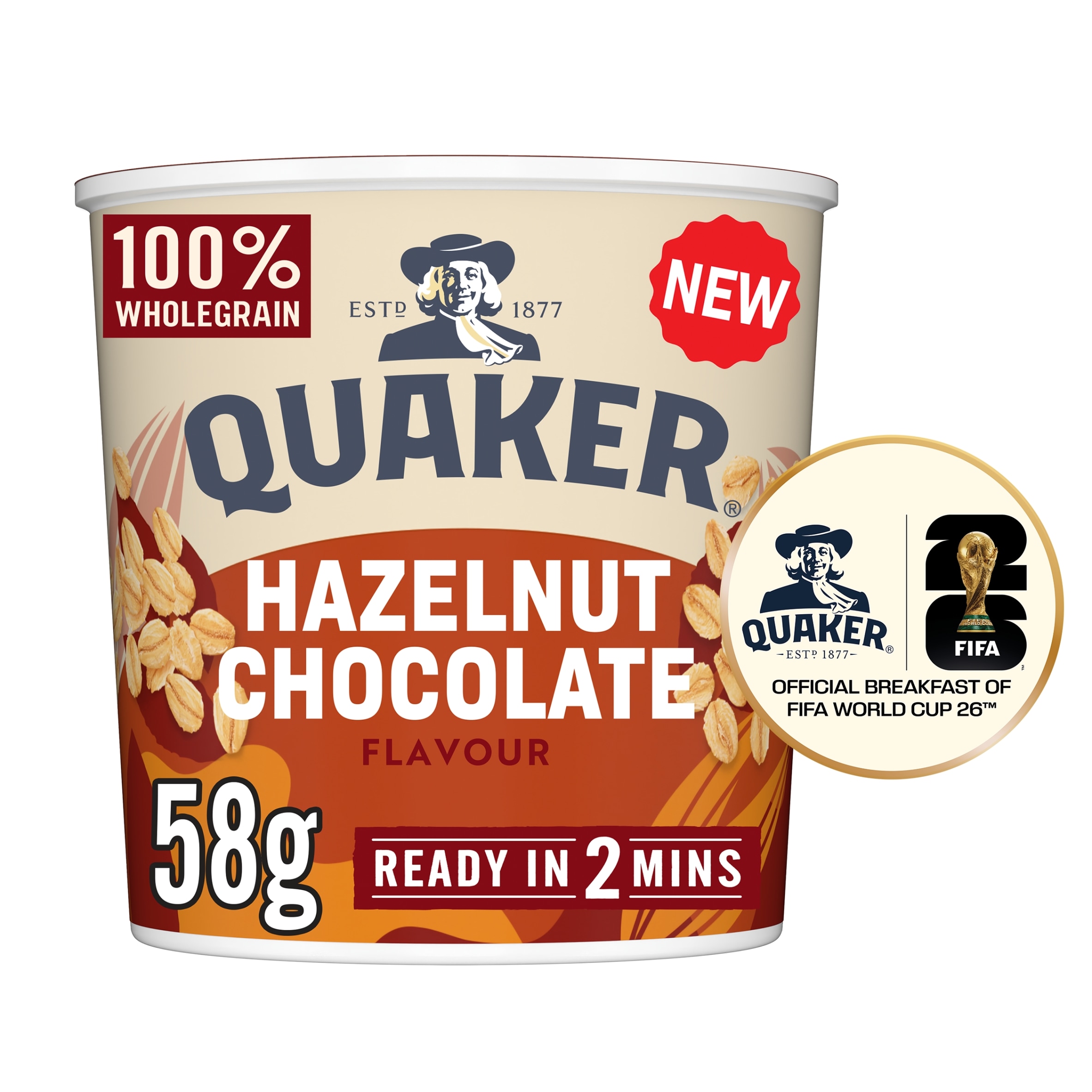 Quaker Hazelnut Chocolate Porridge Pot 58g