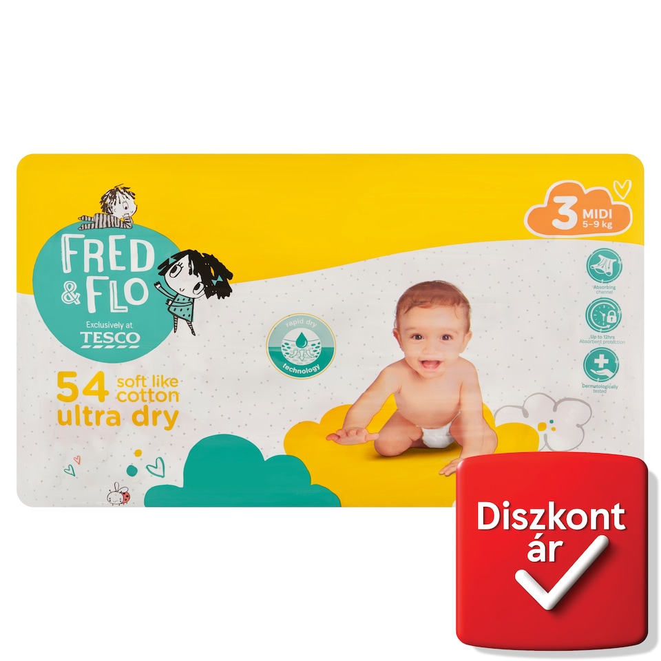 Fred & Flo pelenka 3 Midi 5-9 kg 54 db  1. kép