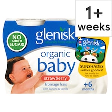 Glenisk Organic Baby Fromage Frais Strawberry Mango Banana 4X60g