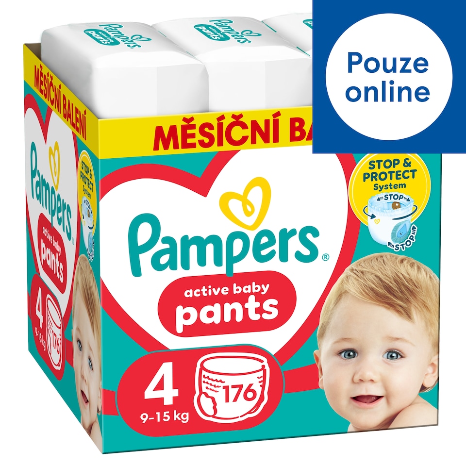 image 1 of Pampers Active Baby Pants Size 4, 176 Nappies, 9kg-15kg