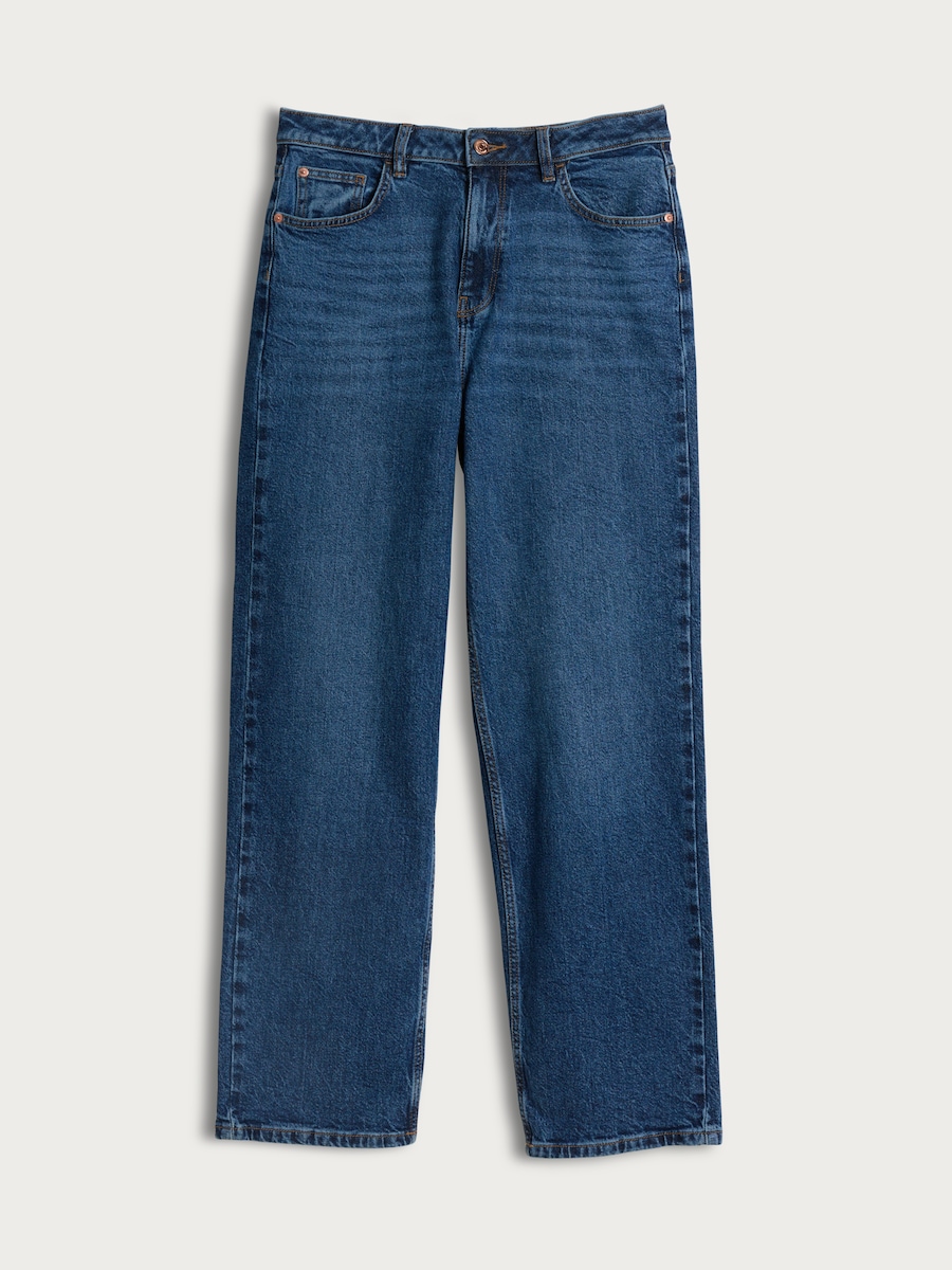 image 1 of F&F High Rise Straight Leg Jeans in Navy