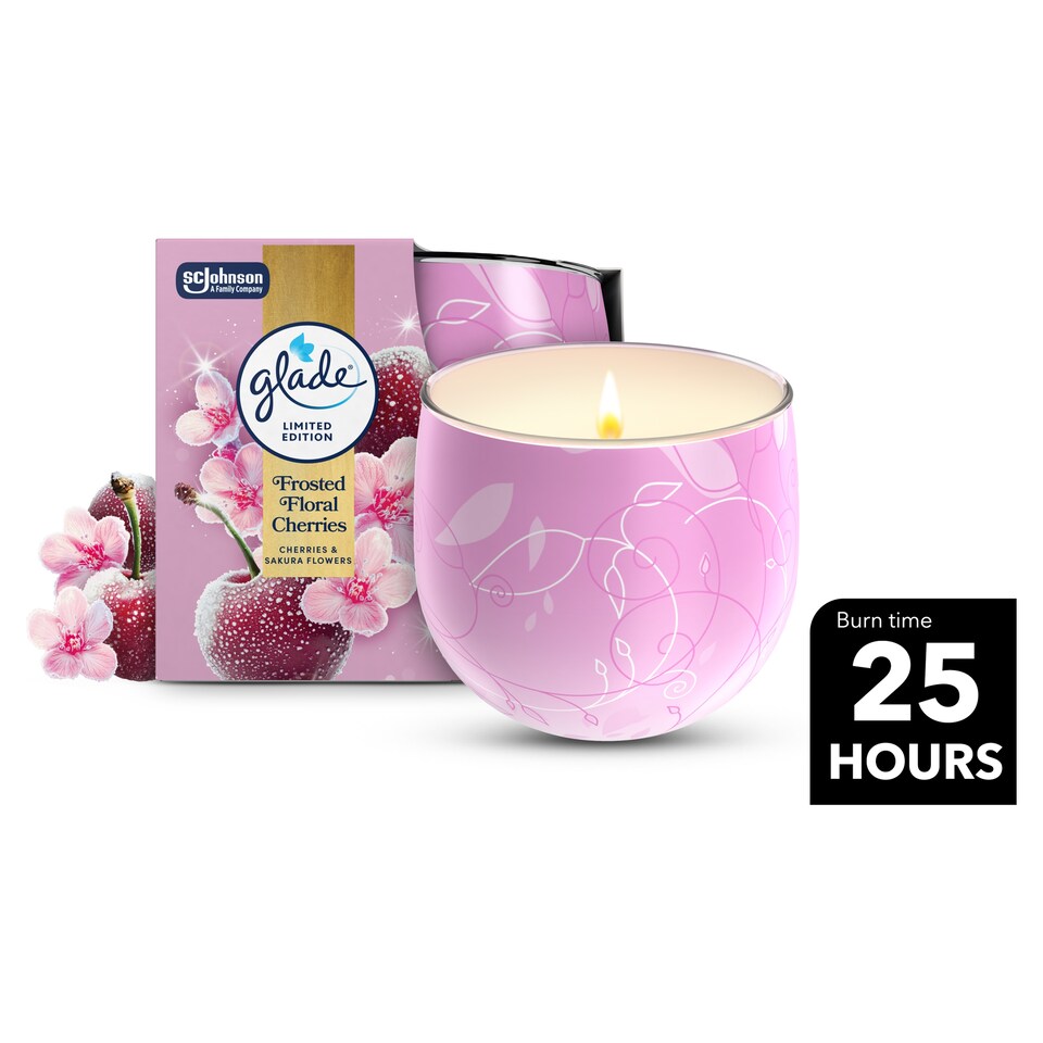 image 1 of Glade Frosted Floral Cherries Candle 108g