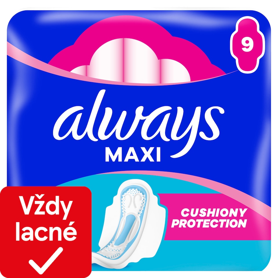 obrázok 1 z Always Maxi Super Hygienické Vložky (veľkosť 2) S Krídelkami 9 Vložky