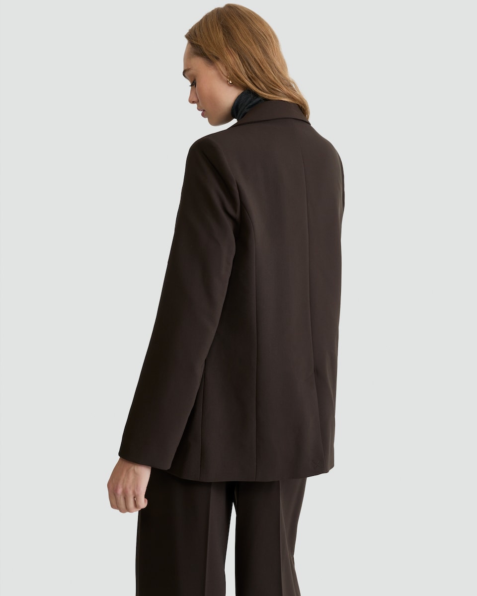 image 1 of F&F Single Button Tailored Blazer in Brown