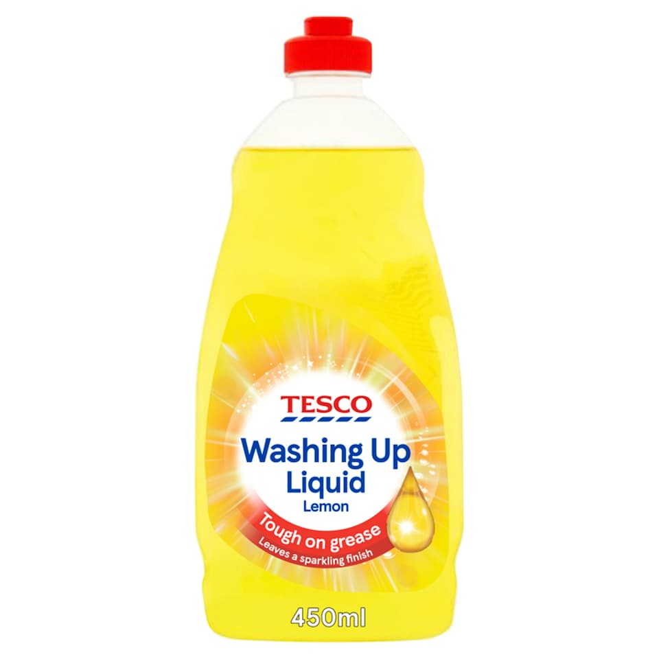 Tesco Wash Up Liquid Lemon 450Ml