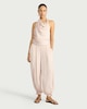 image 2 of F&F Satin Tie Hem Balloon Co-ord Trousers in Pink