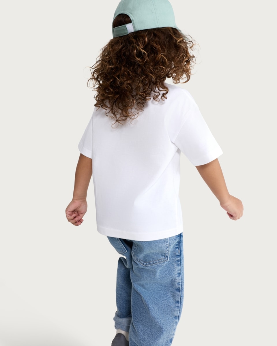 image 1 of F&F Boys Pure Cotton Adventure Awaits T-Shirt in Cream