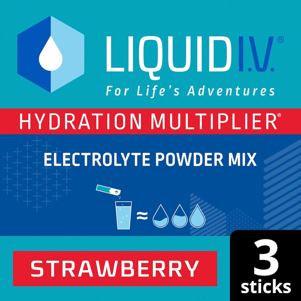 image 1 of Liquid I.V. Hydration Multiplier Electrolyte Powder Mix Strawberry 3x16g