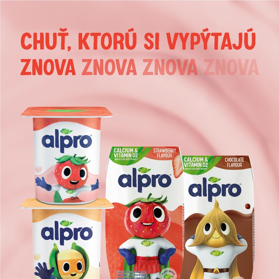 image 1 of ALPRO Kids Fermented soy product – strawberry, enriched with calcium, iodine, and vitamins 4x115g