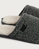image 3 of F&F Borg Textured Backless Mule Slippers in Grey