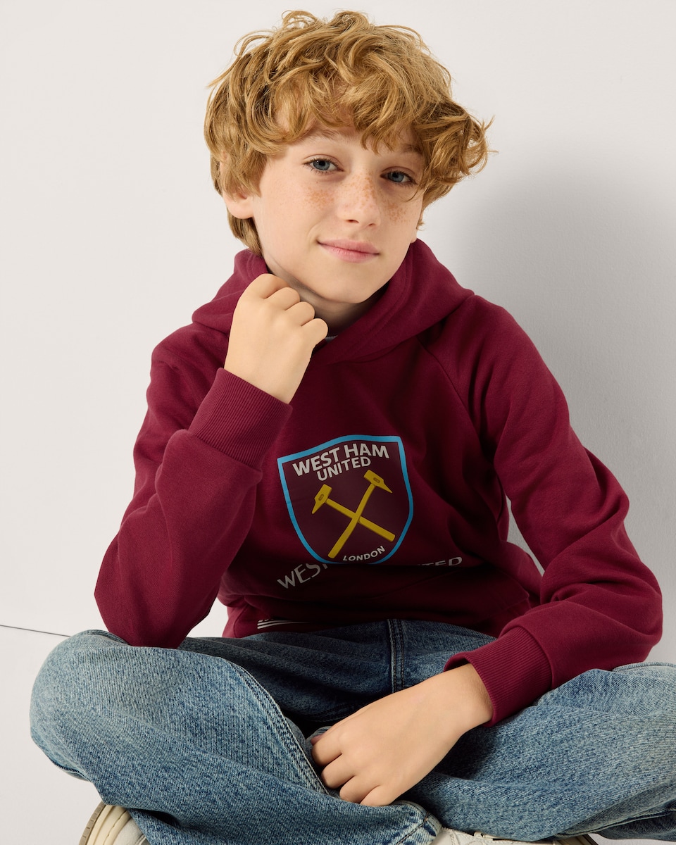 image 1 of West Ham United Cotton Rich Hoodie in Red