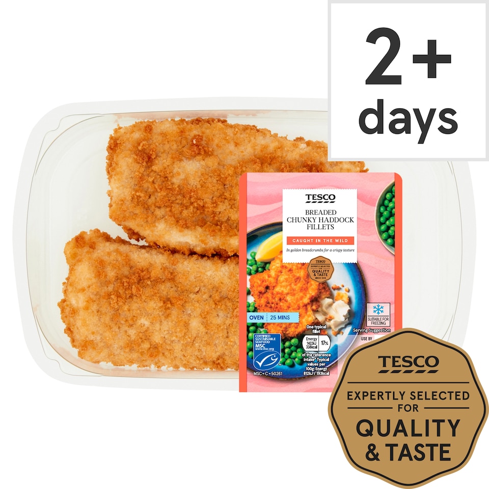 Tesco Breaded Chunky Haddock Fillets 350g