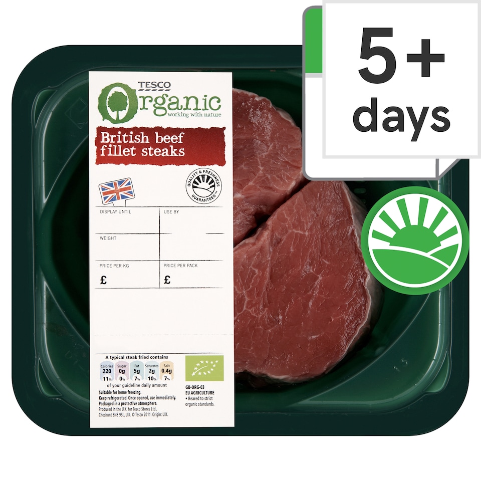Tesco Organic Beef Fillet Steak