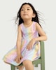 image 1 of F&F Girls Pure Cotton Animal Print Sleeveless Dress in Multi White