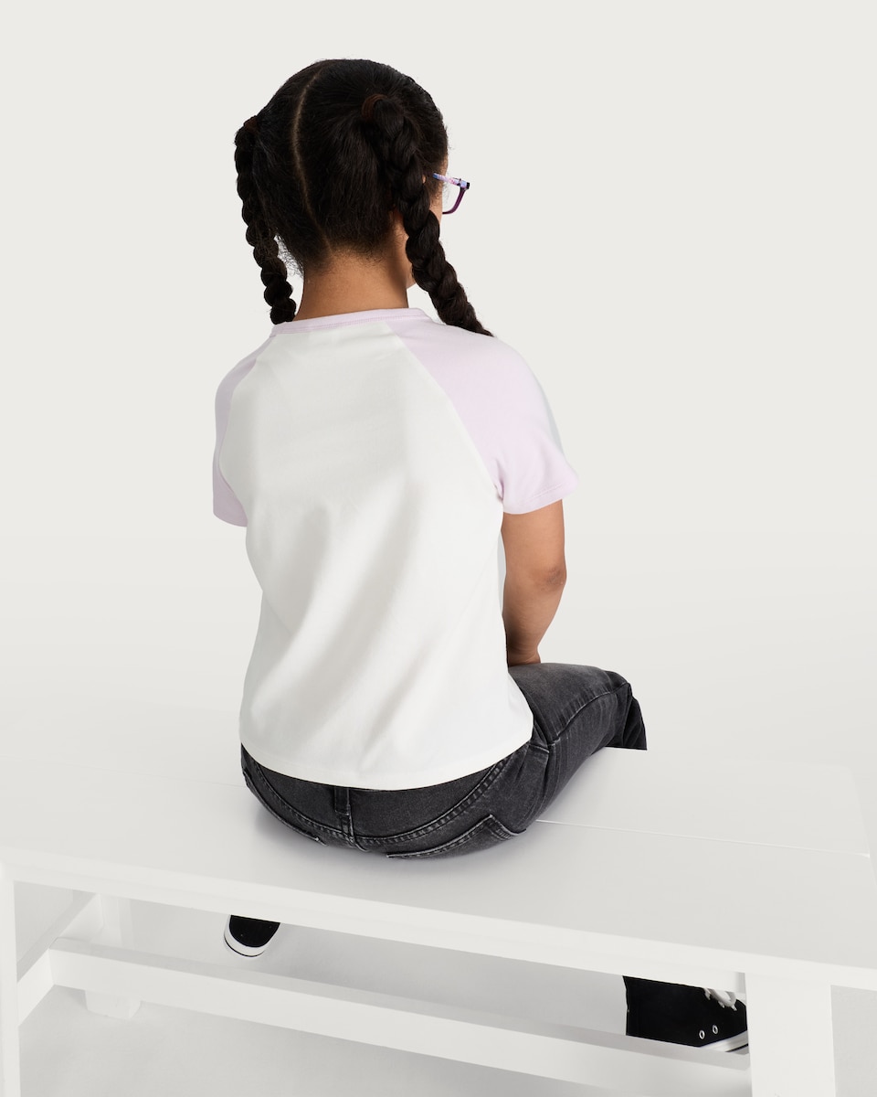 image 1 of Disney Lilo and Stitch Cotton Rich Angel Short Sleeved T-Shirt in White