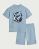 image 4 of F&F Boys 2-Piece Pure Cotton Headphone T-Shirt and Shorts Set in Blue