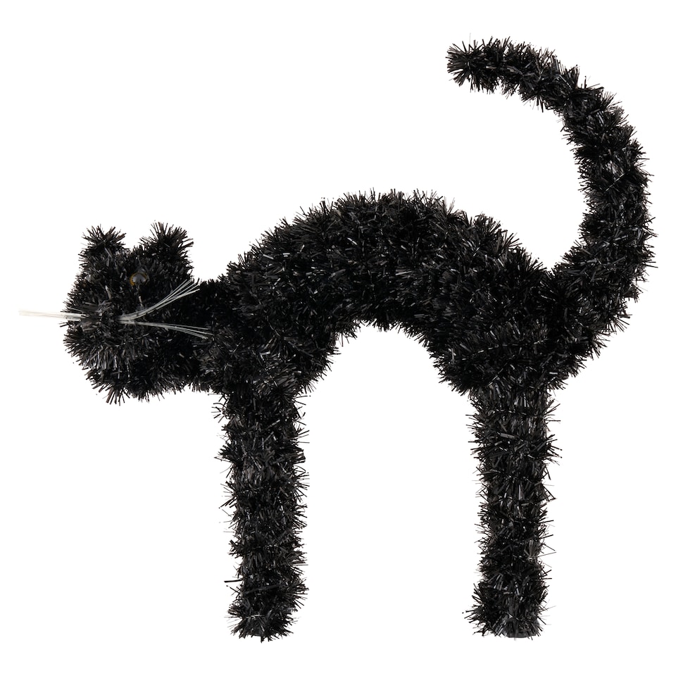 Tesco Tinsel Black Cat Decoration