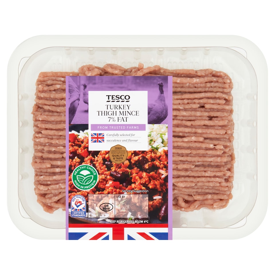 Tesco Turkey Thigh Mince 7% Fat 250g