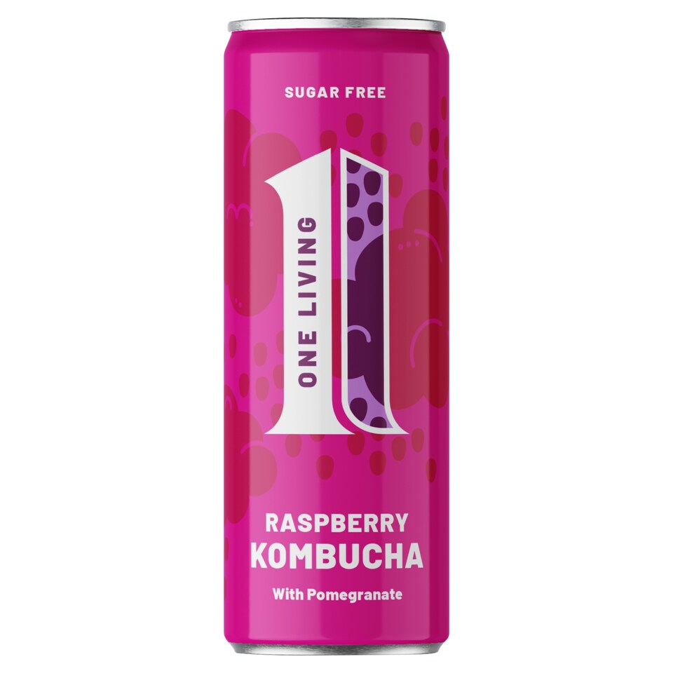One Living Sugar Free Kombucha Raspberry with Pomegranate 250ml
