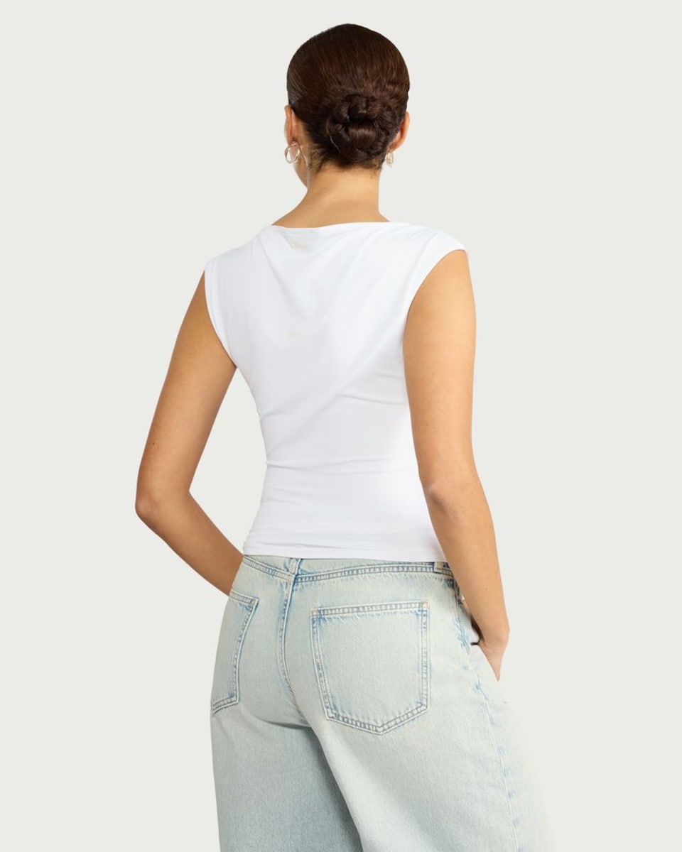 image 1 of F&F Polyamide Sleeveless Top in White