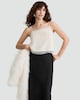 image 1 of The F&F Edit Organza Trim Sequin Embellished Co-ord Camisole in Cream