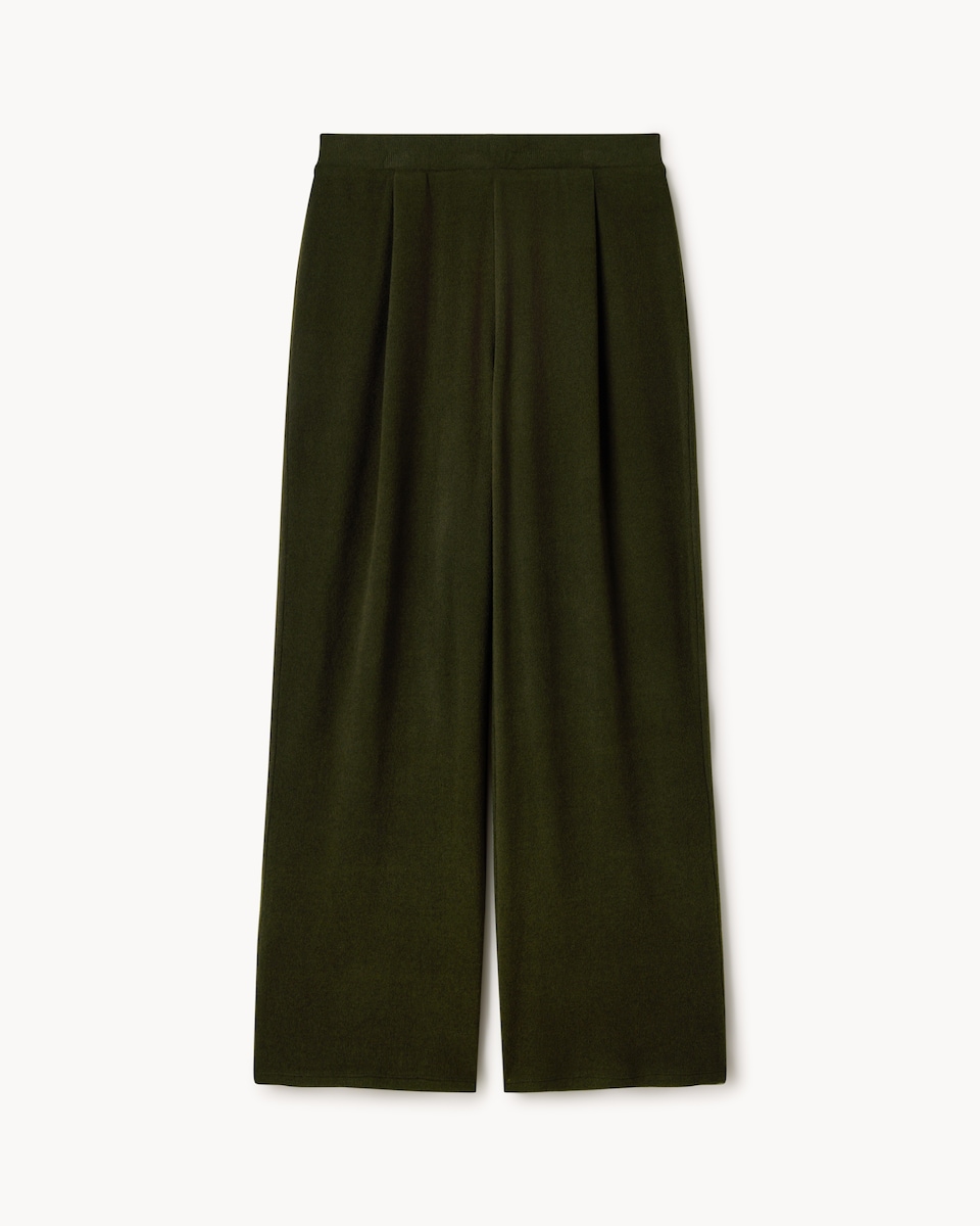 image 1 of F&F Brushed Wide Leg Co-ord Trousers in Olive
