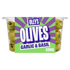 Olly's Garlic & Basil Halkidiki Olives 200g