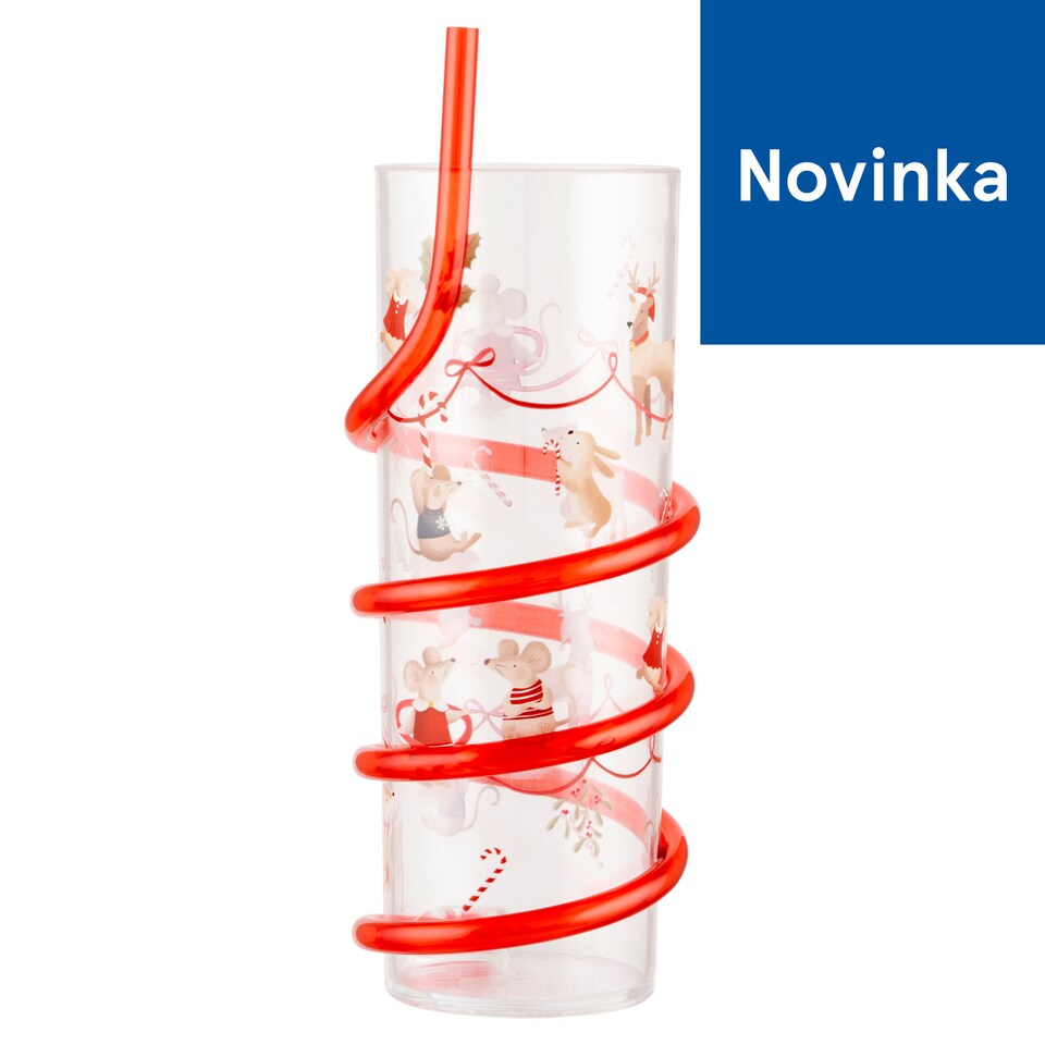 F&F Home Candy Cane Mice Swirly Straw