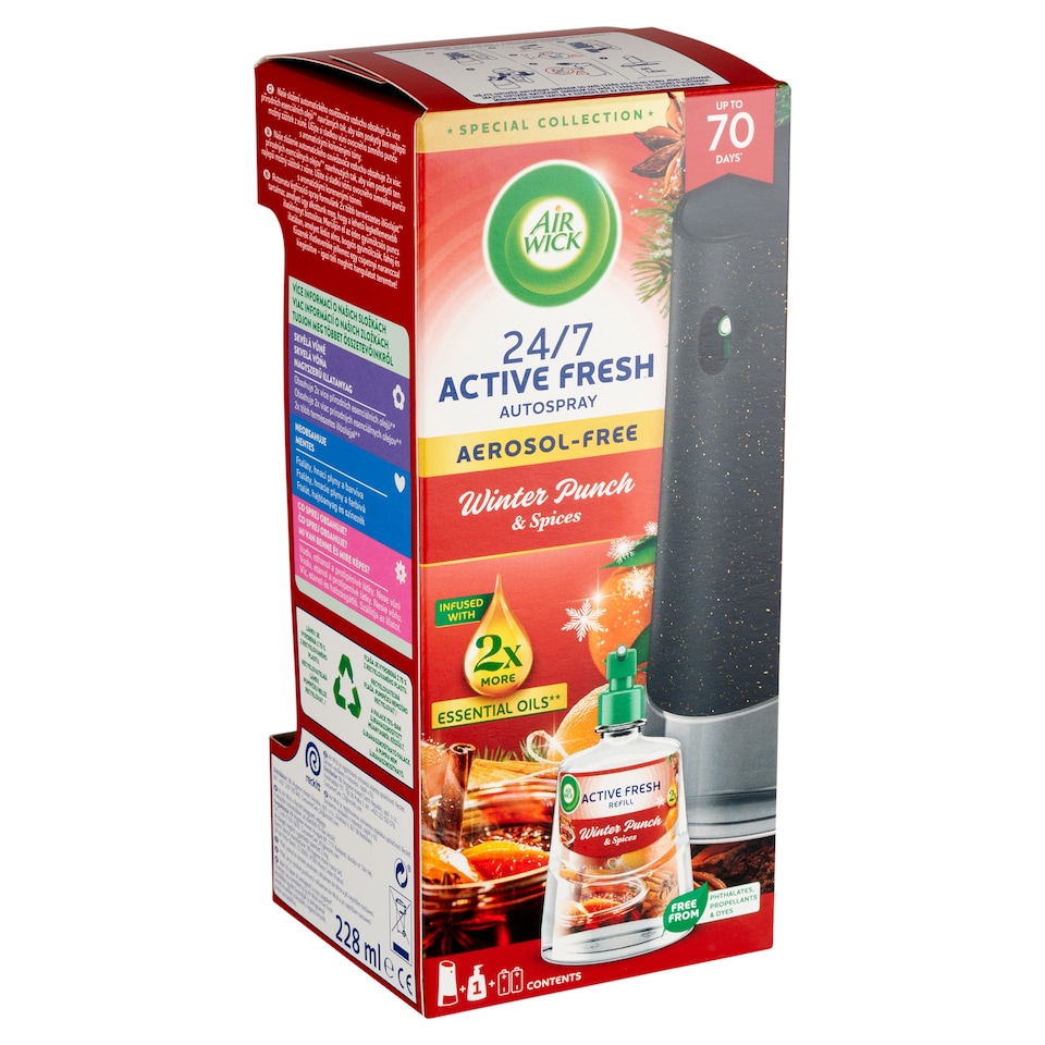 Air Wick Active Fresh Gyümölcsös Téli Puncs készülék és utántöltő 228 ml