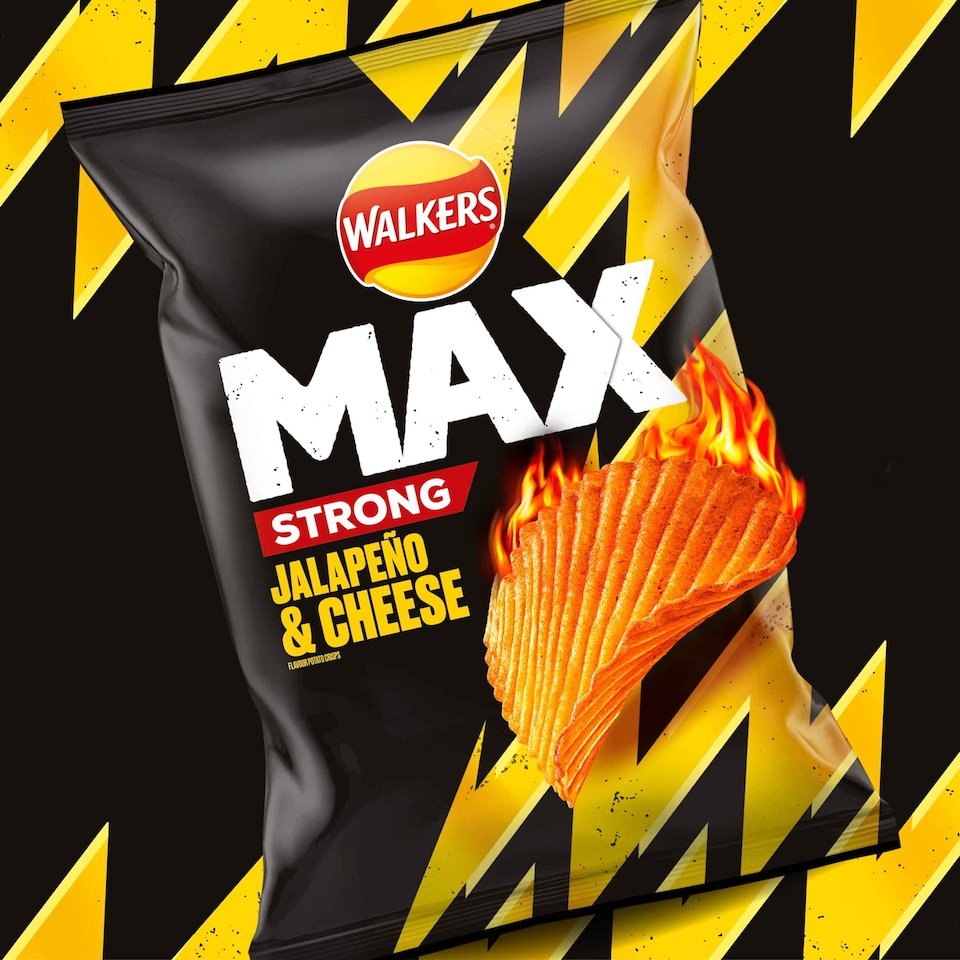 image 1 of Walkers Max Strong Jalapeño & Cheese Sharing Bag Crisps 140g