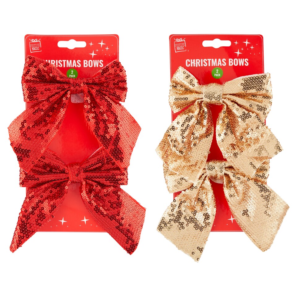 Festive Magic Mašľa s flitrami 2 ks