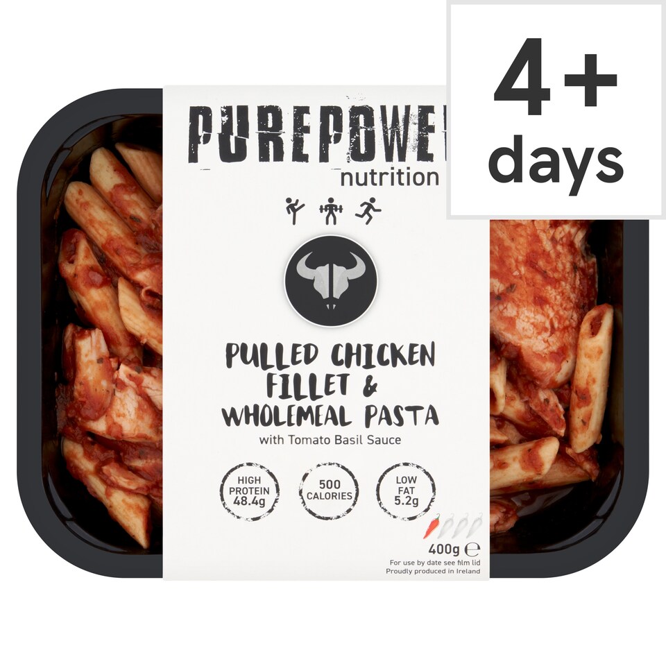 Purepower Pulled Chicken Fillet And Whole Wheat Pasta 400G