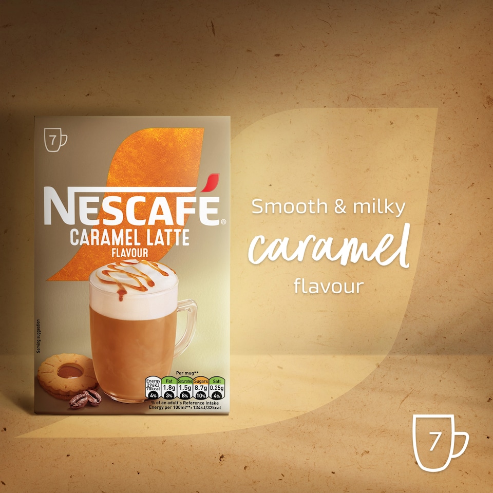 image 1 of Nescafe Caramel Latte Instant Coffee 7 Sachets