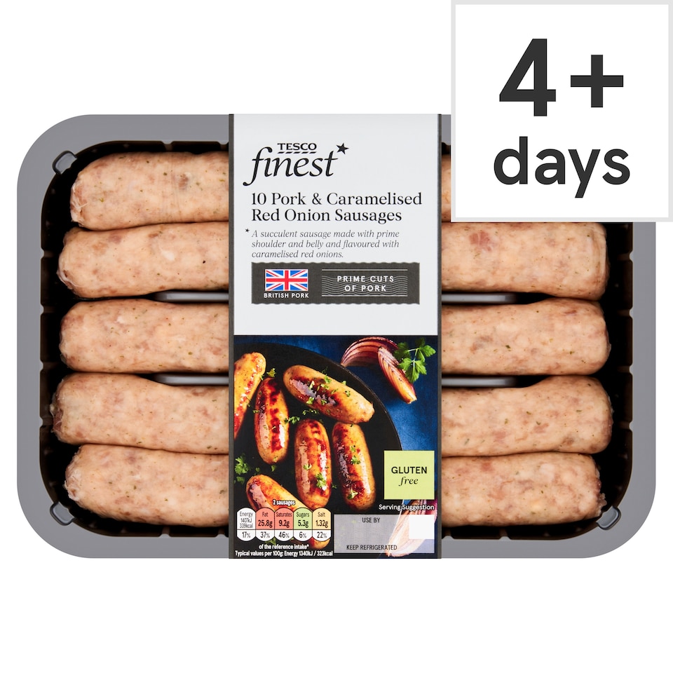 Tesco Finest Pork & Caramelised Onion Sausages 667G