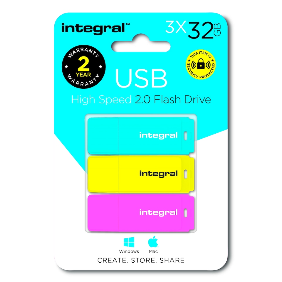 INTEGRAL 32GB USB FLASH DRIVE 3 PACK