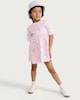 image 1 of F&F Girls Pure Cotton Heart Print Short Sleeved Dress in Multi Pink