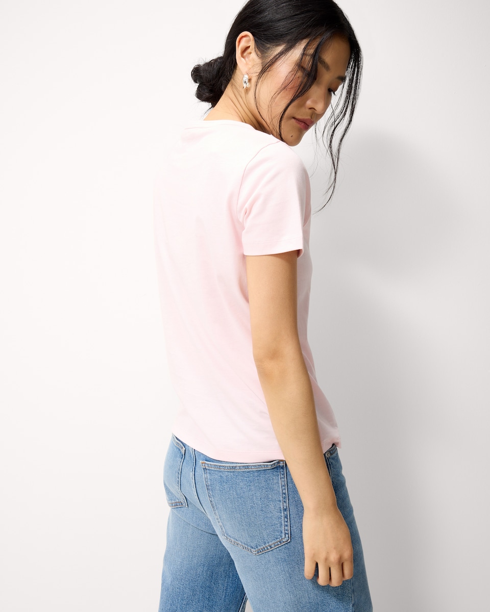 image 1 of F&F Pure Cotton Short Sleeved T-Shirt in Pink