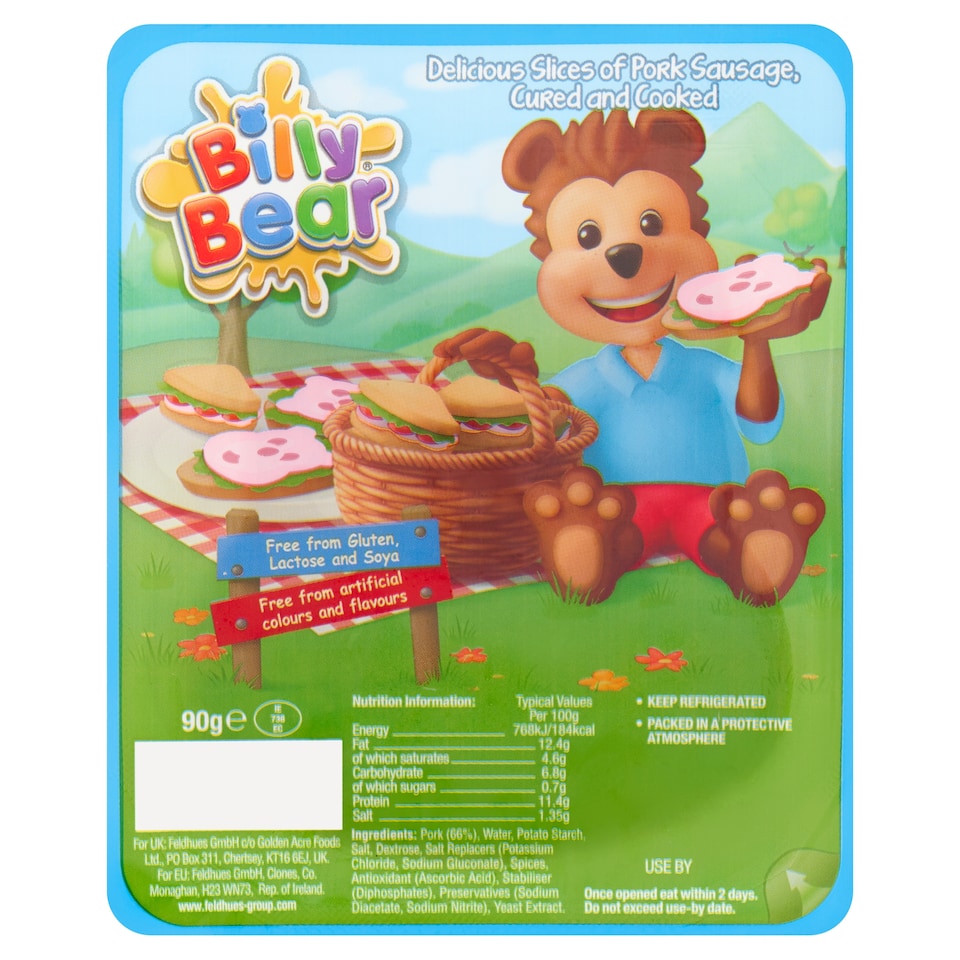 Billy Bear Slices Of Pork Sausage 90G