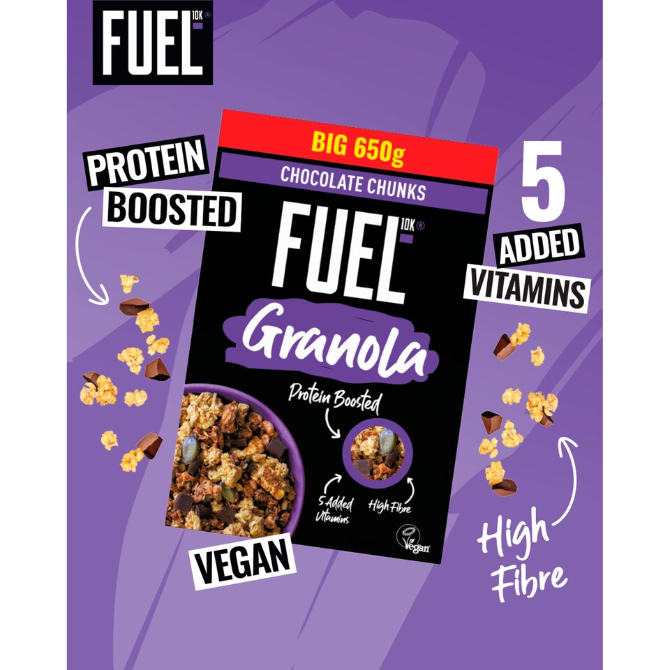 image 1 of FUEL10K Chocolate Chunks Protein Granola Breakfast Cereal 650g