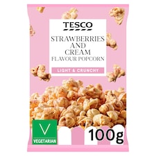Tesco Strawberries & Cream Flavour Popcorn 100g 