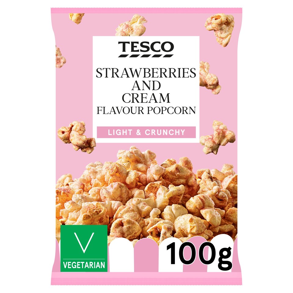 Tesco Strawberries & Cream Flavour Popcorn 100g