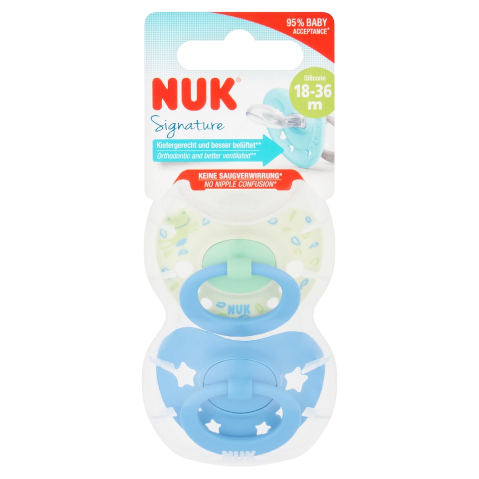 NUK Signature Soother 18-36M Blue 2pack