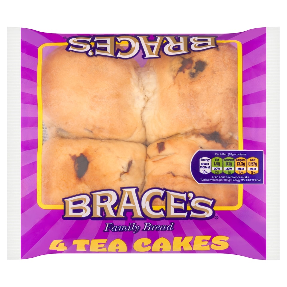 Brace's Family Bread Fruit Tea Cakes 4 Pack