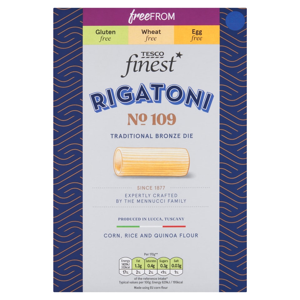 image 1 of Tesco Finest Rigatoni Gluten-Free Dried Egg-Free Pasta 500 g