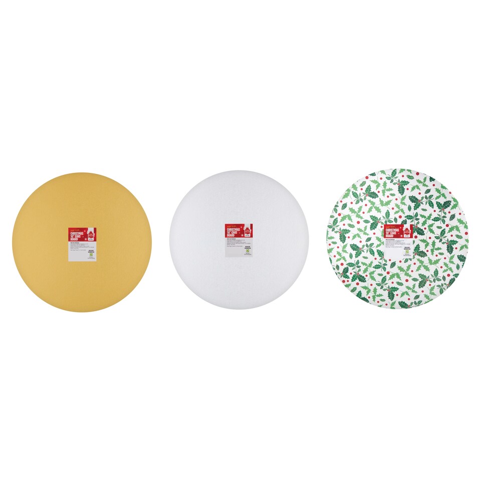 image 1 of Cake Decor Christmas 10 Inch Cake Board Assorted